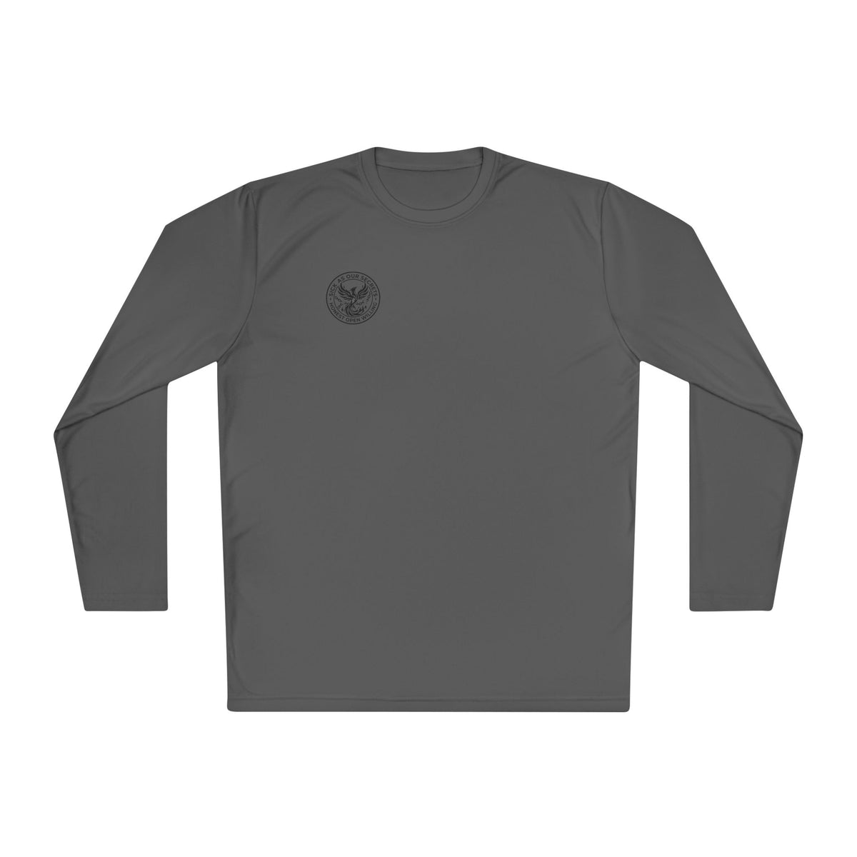 Long Sleeve Tee — Minimal Floral Crest Chest Graphic