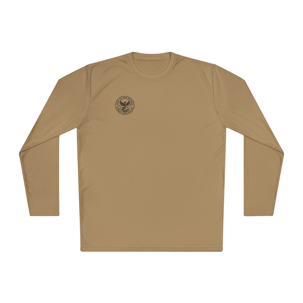 Long Sleeve Tee — Minimal Floral Crest Chest Graphic