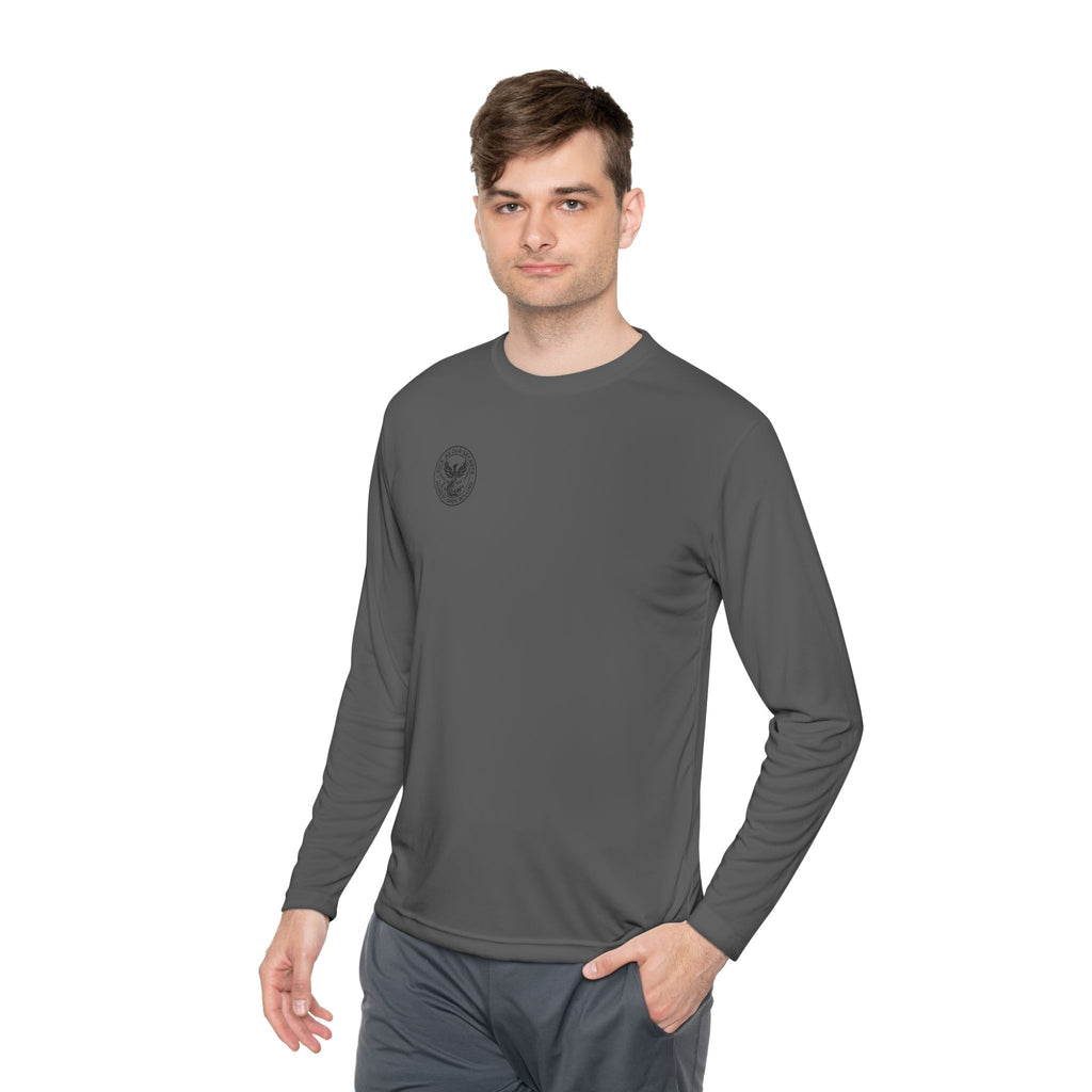 Long Sleeve Tee — Minimal Floral Crest Chest Graphic