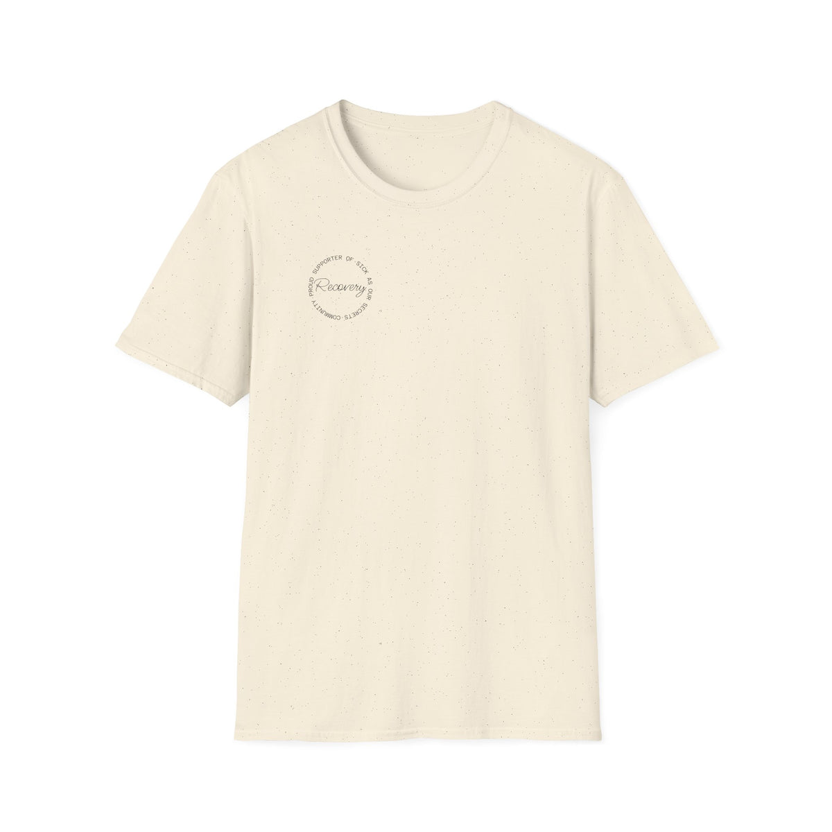 Recovery Supporter T-shirt — Subtle Chest Circle Script Design