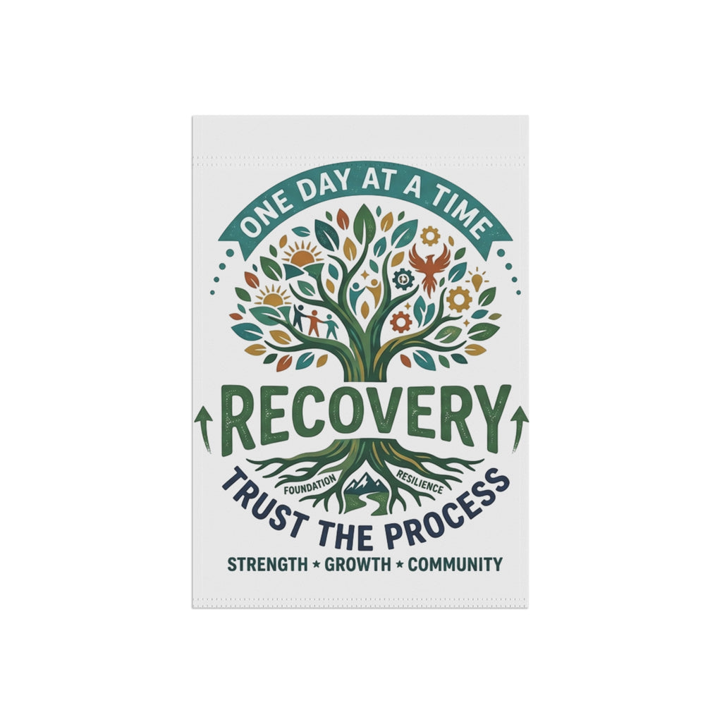 Recovery Garden Flag – "One Day at a Time" Inspirational Yard Banner