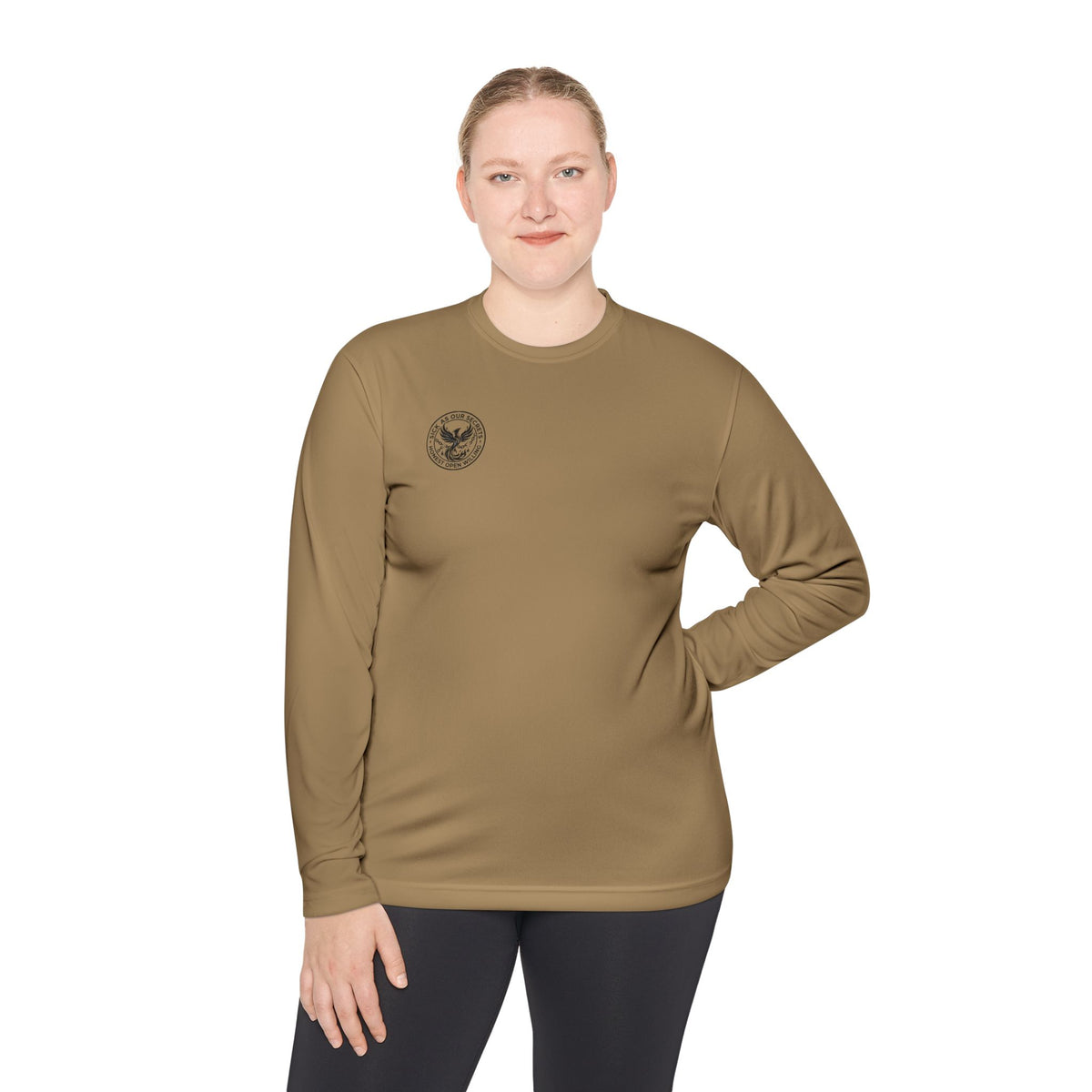 Long Sleeve Tee — Minimal Floral Crest Chest Graphic