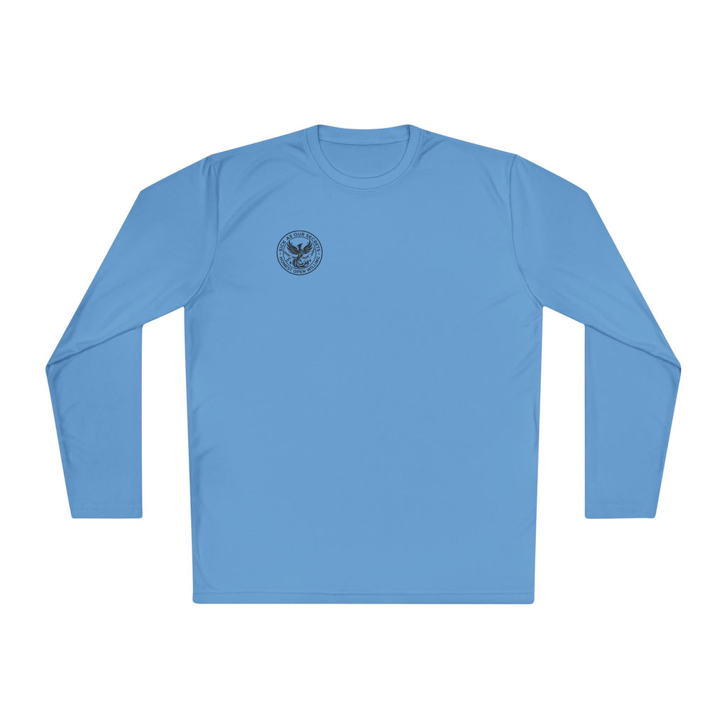 Long Sleeve Tee — Minimal Floral Crest Chest Graphic