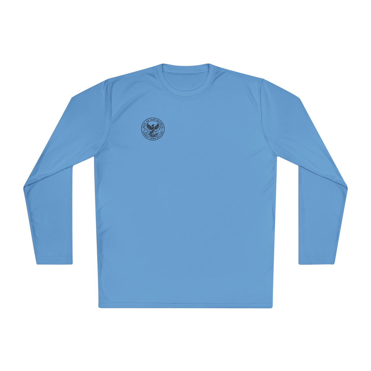 Long Sleeve Tee — Minimal Floral Crest Chest Graphic