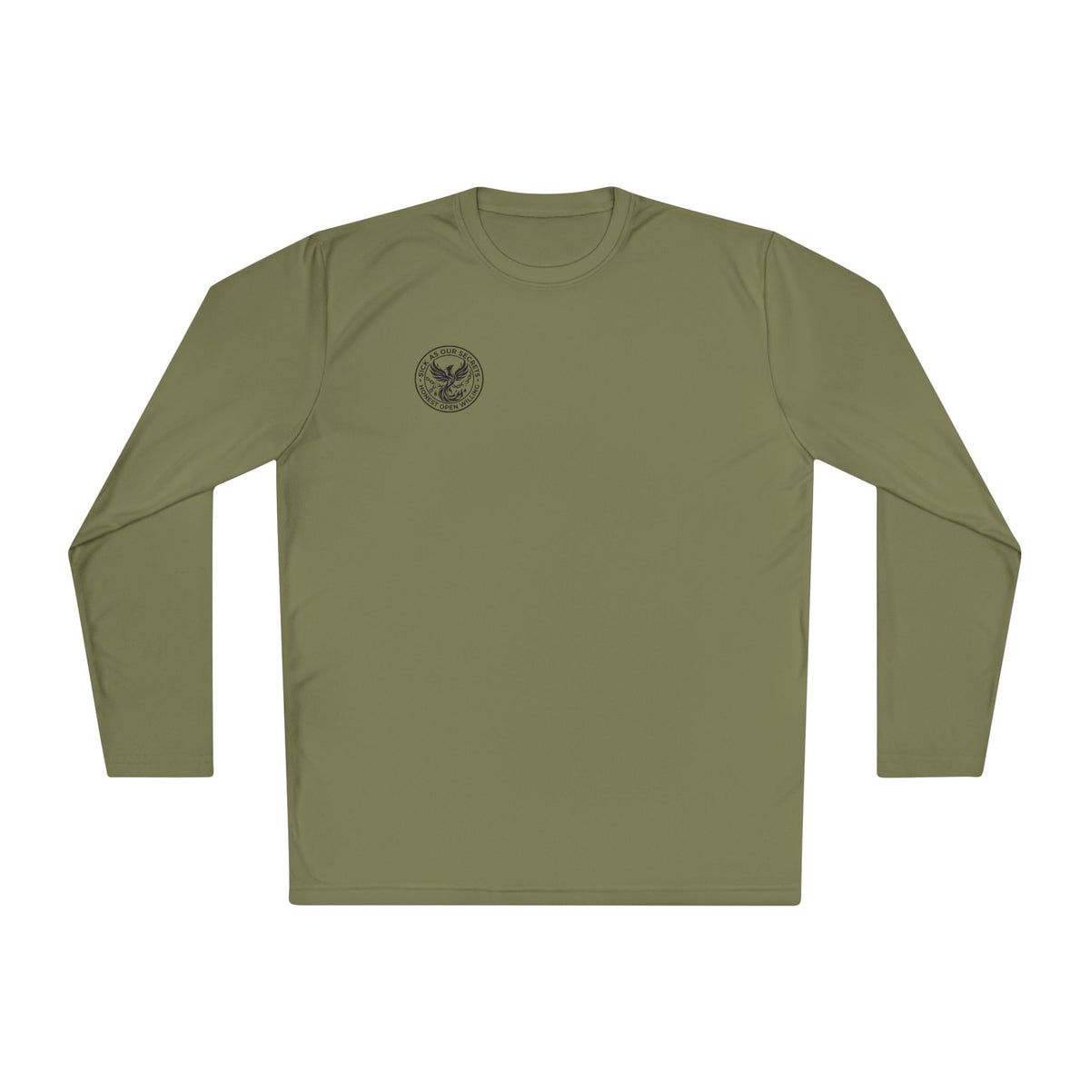 Long Sleeve Tee — Minimal Floral Crest Chest Graphic