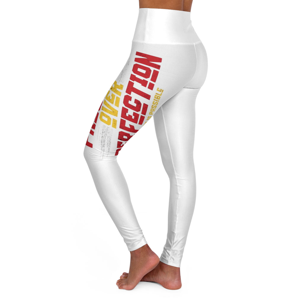 High-Waist Yoga Leggings — "Progress Not Perfection"