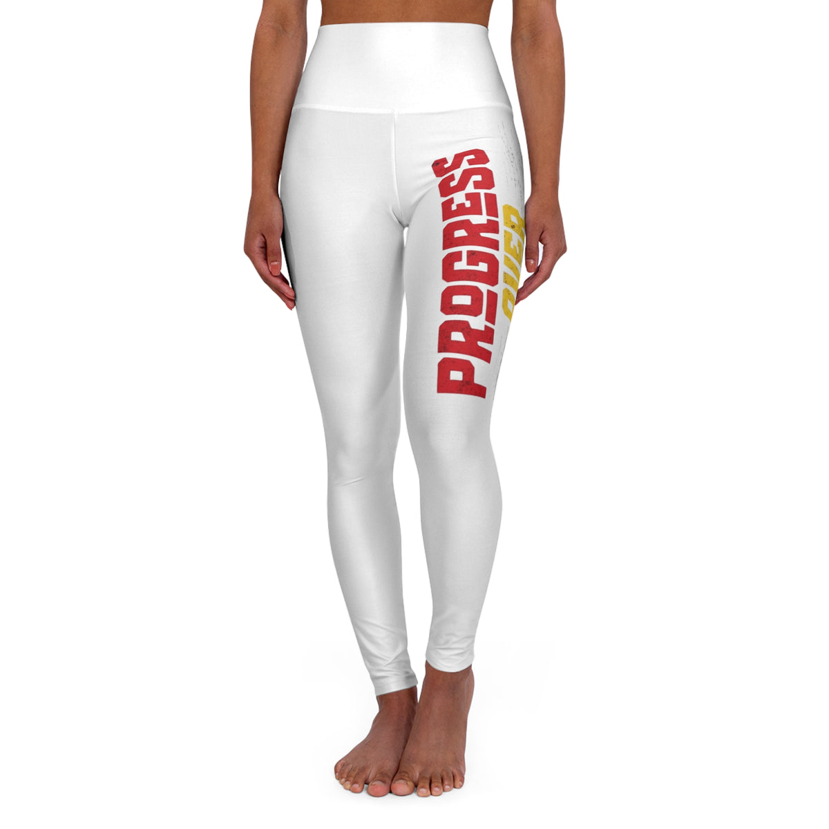 High-Waist Yoga Leggings — "Progress Not Perfection"