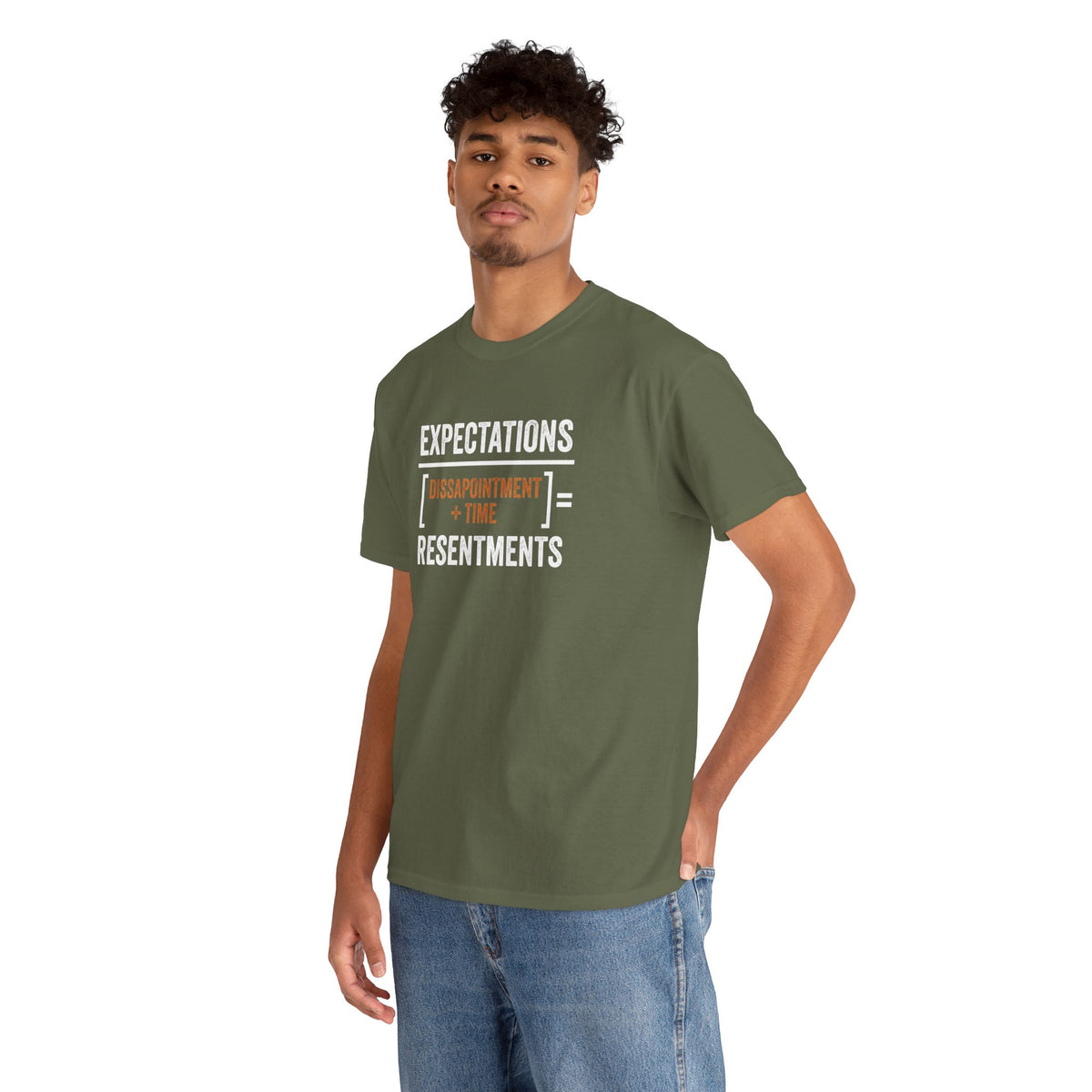 Expectations = Resentments Graphic Tee — "Disappointment + Time" Quote Shirt