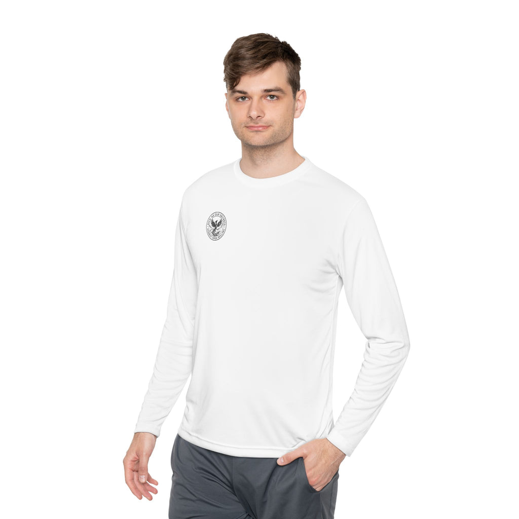 Long Sleeve Tee — Minimal Floral Crest Chest Graphic
