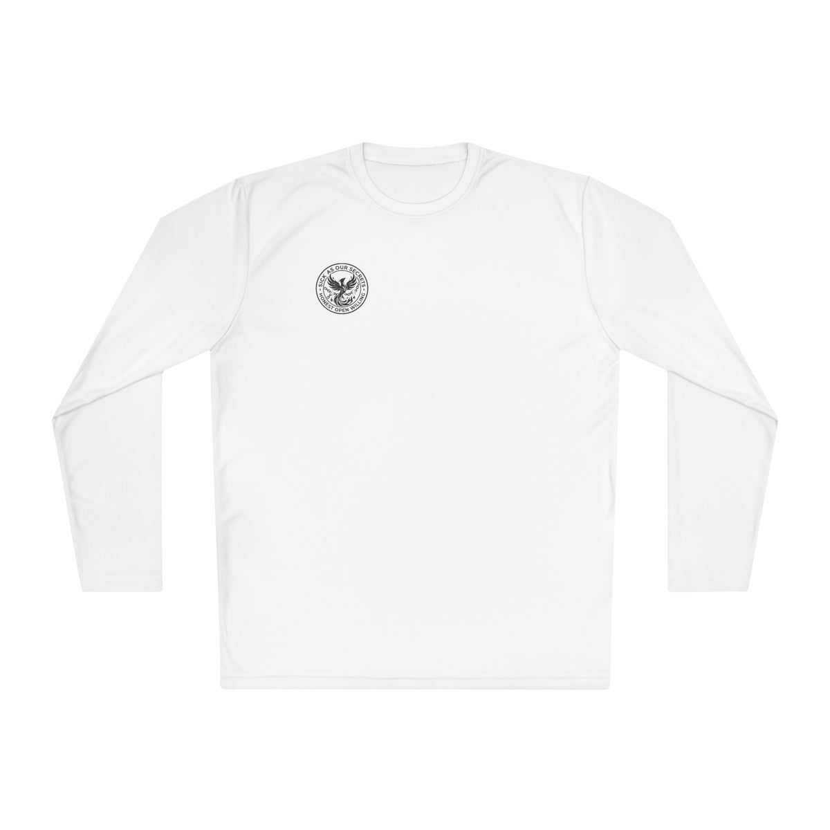 Long Sleeve Tee — Minimal Floral Crest Chest Graphic