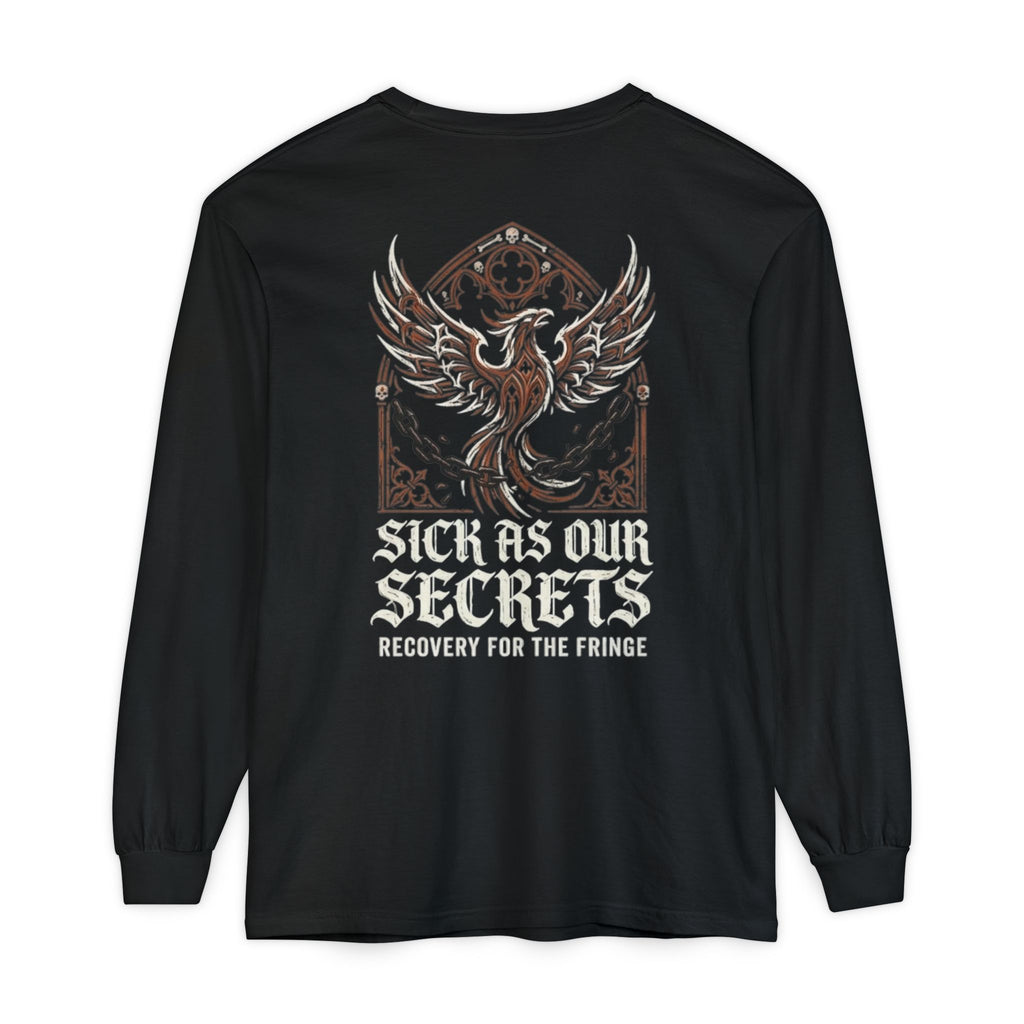 Phoenix Recovery Long Sleeve Tee — "Sick As Our Secrets" Back Print