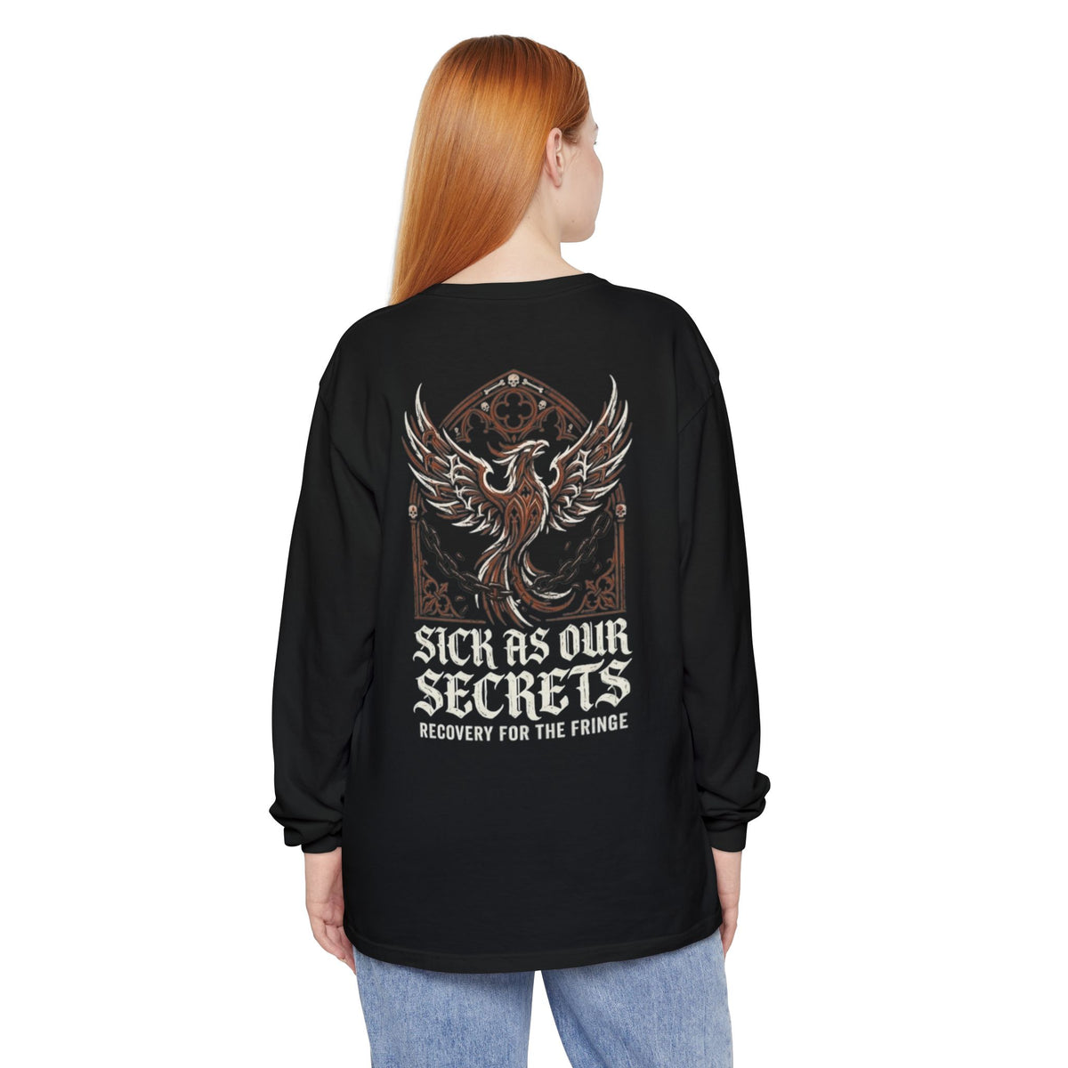 Phoenix Recovery Long Sleeve Tee — "Sick As Our Secrets" Back Print