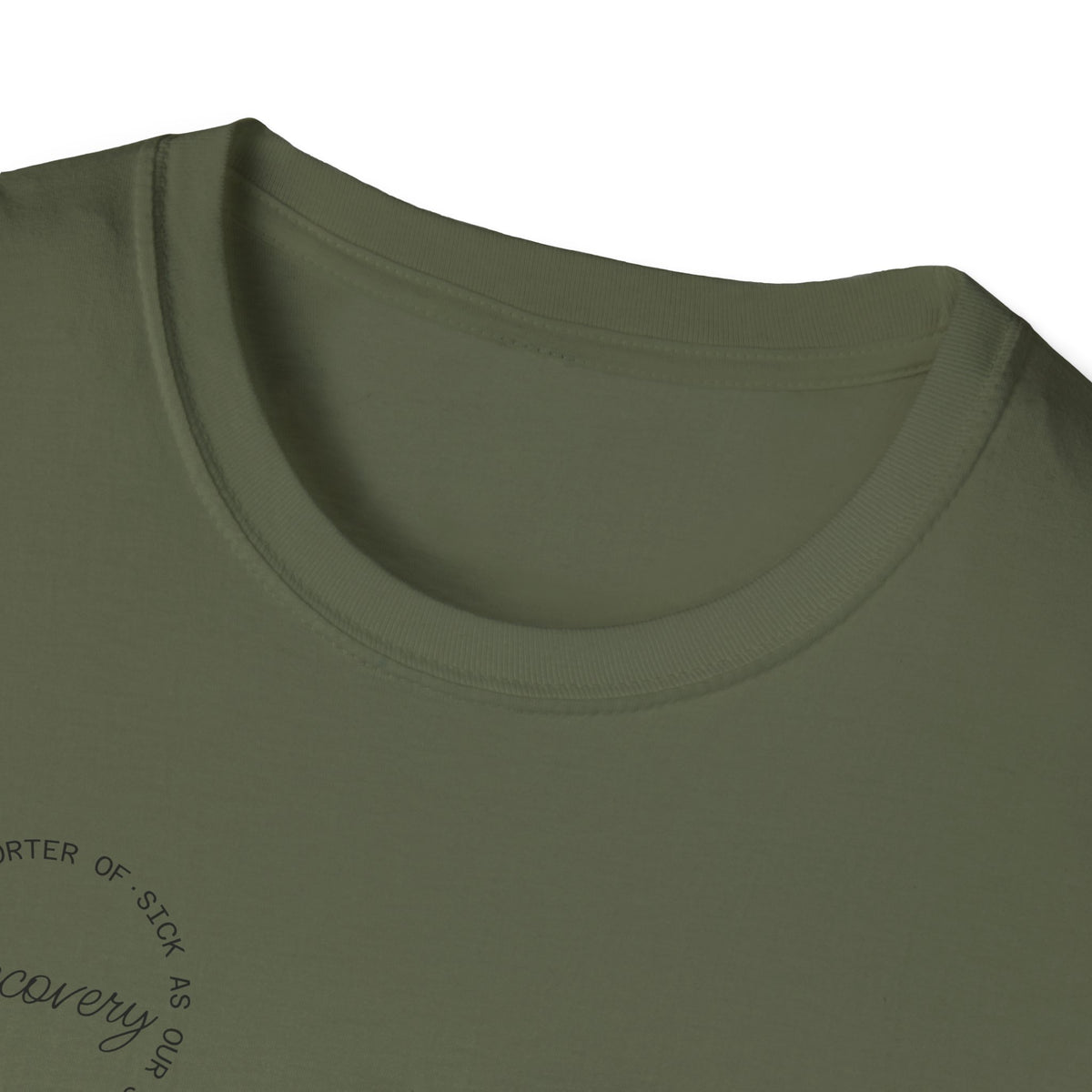 Recovery Supporter T-shirt — Subtle Chest Circle Script Design