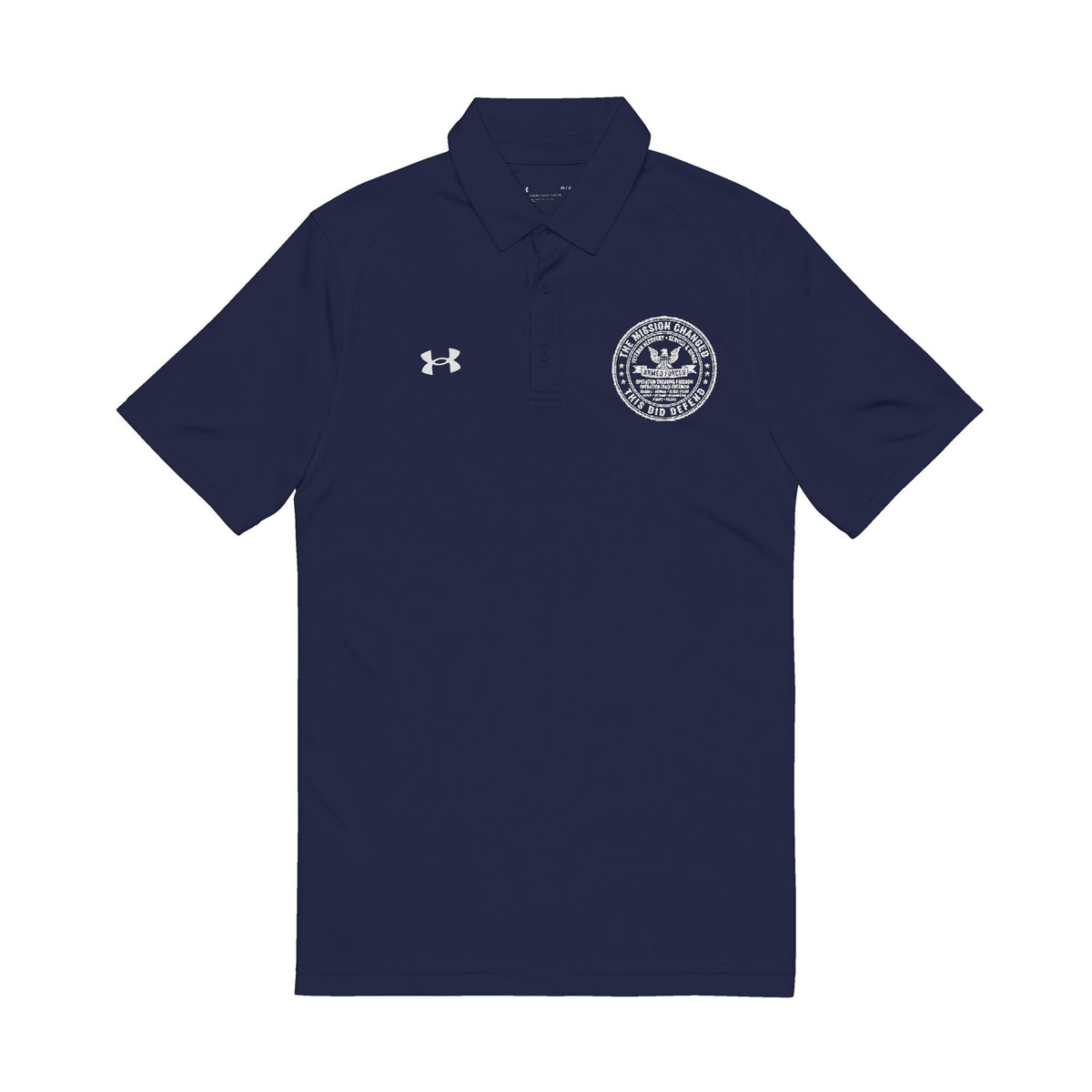 Embroidered Veterans recovery Black Men's Performance Polo