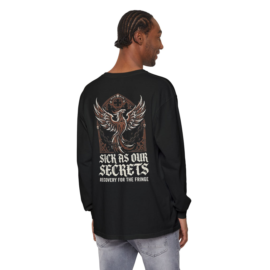 Phoenix Recovery Long Sleeve Tee — "Sick As Our Secrets" Back Print