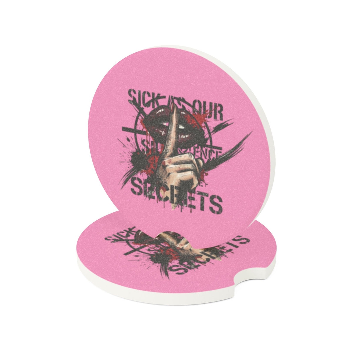 Soapstone Car Coaster — Resentments keep us sick, let go and recover