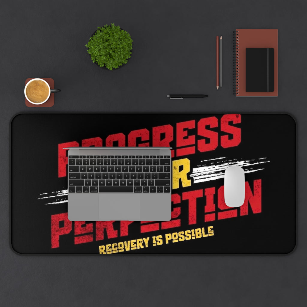 Progress Over Perfection Desk Mat — ‘Recovery Is Possible’ Motivational Mouse Pad